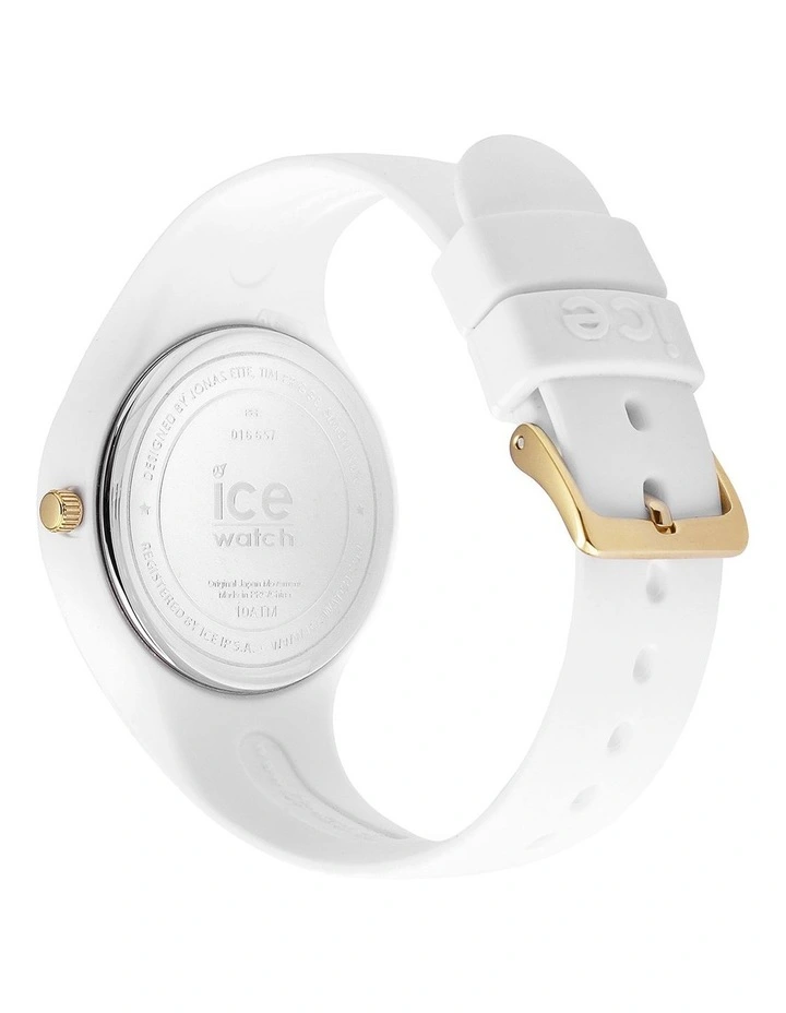 Ice-Watch Ice Flower Poppy Small White Silicone Quartz Watch 4 Ice-Watch Ice Flower Poppy Small White Silicone Quartz Watch - Image 4