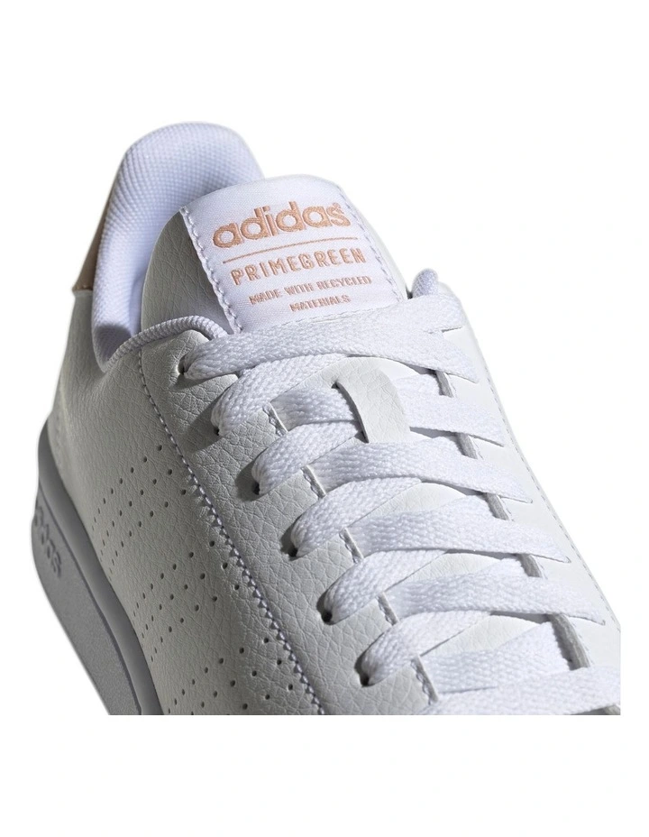 ADIDAS Advantage White Leather Lace-Up Sneaker 4 ADIDAS Advantage White Leather Lace-Up Sneaker - Image 4