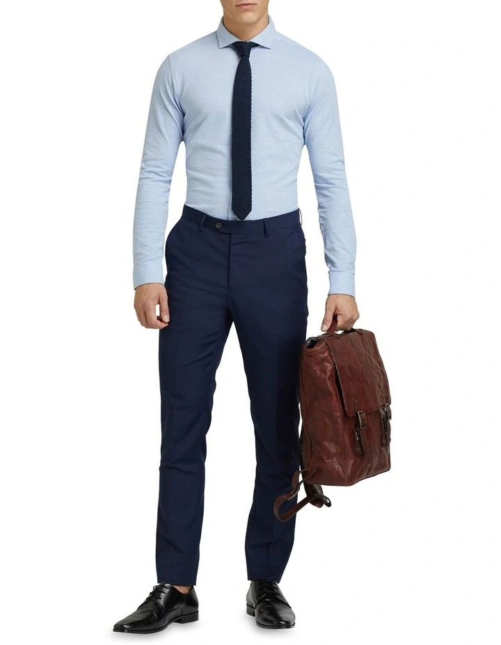 Oxford Pique Knitted Shirt In Sky 5 Oxford Pique Knitted Shirt In Sky - Image 5