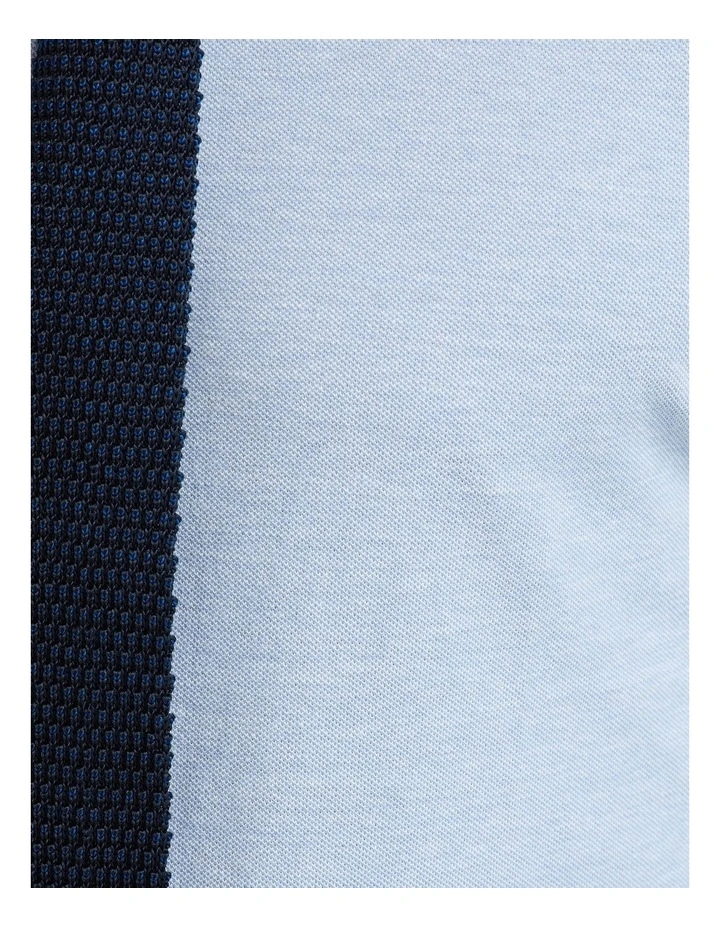 Oxford Pique Knitted Shirt In Sky 6 Oxford Pique Knitted Shirt In Sky - Image 6