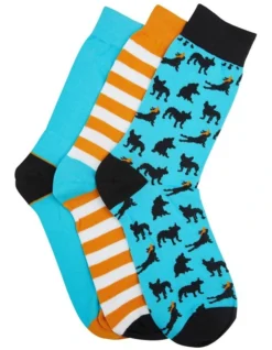 Oxford 3 Pack Alby Blue Socks