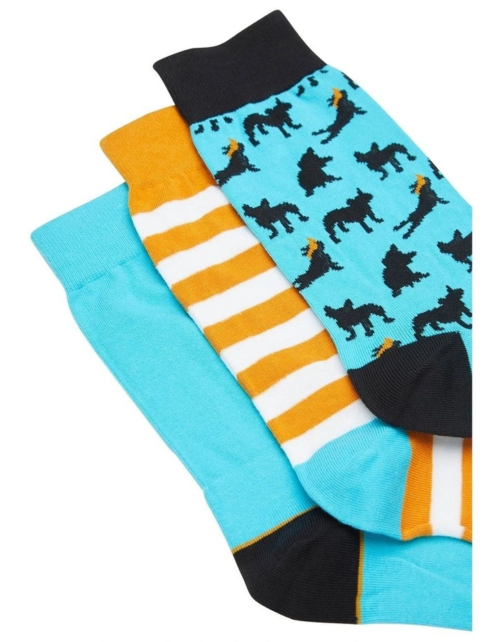 Oxford 3 Pack Alby Blue Socks 2 Oxford 3 Pack Alby Blue Socks - Image 2