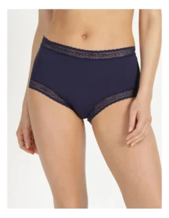 SOHO Smooth Lace Brief In Navy