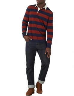 Lockey Stripe Long Sleeve Rugby Polo In Navy Multi 7 Lockey Stripe Long Sleeve Rugby Polo In Navy Multi -Myer Clothing Shop 844359130 4 720x928