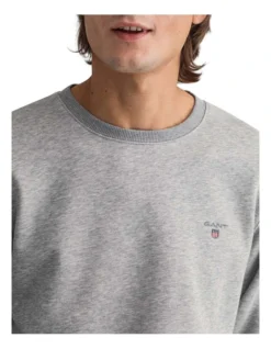 Gant Original Crew Neck Sweat Top In Grey Marle 5 Gant Original Crew Neck Sweat Top In Grey Marle -Myer Clothing Shop 844750630 3 1 720x928