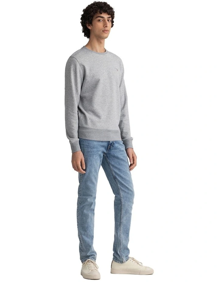 Gant Original Crew Neck Sweat In Grey 4 Gant Original Crew Neck Sweat In Grey - Image 4