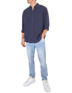 The Trinidad Linen Shirt In Navy -Myer Clothing Shop 847237780 3 720x928
