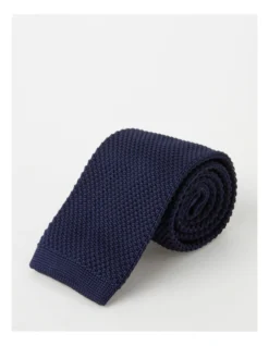 Van Heusen Knitted Tie In Navy -Myer Clothing Shop 847311400 4 720x928