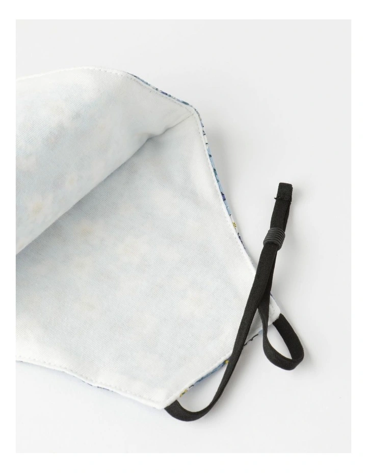 Ditsy Floral Pocket Square And Mask Set In Navy 3 Ditsy Floral Pocket Square And Mask Set In Navy - Image 3