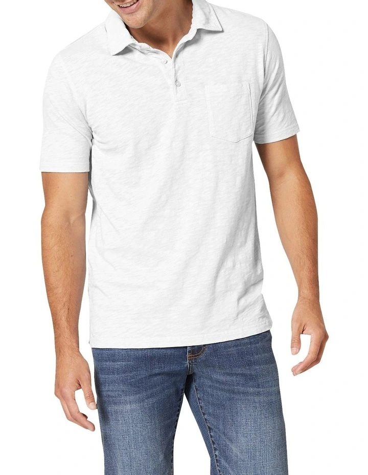 Hayes Slub Cotton Polo White 4 Hayes Slub Cotton Polo White - Image 4