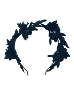 Erica Lace Headband Hair Accessory In Navy