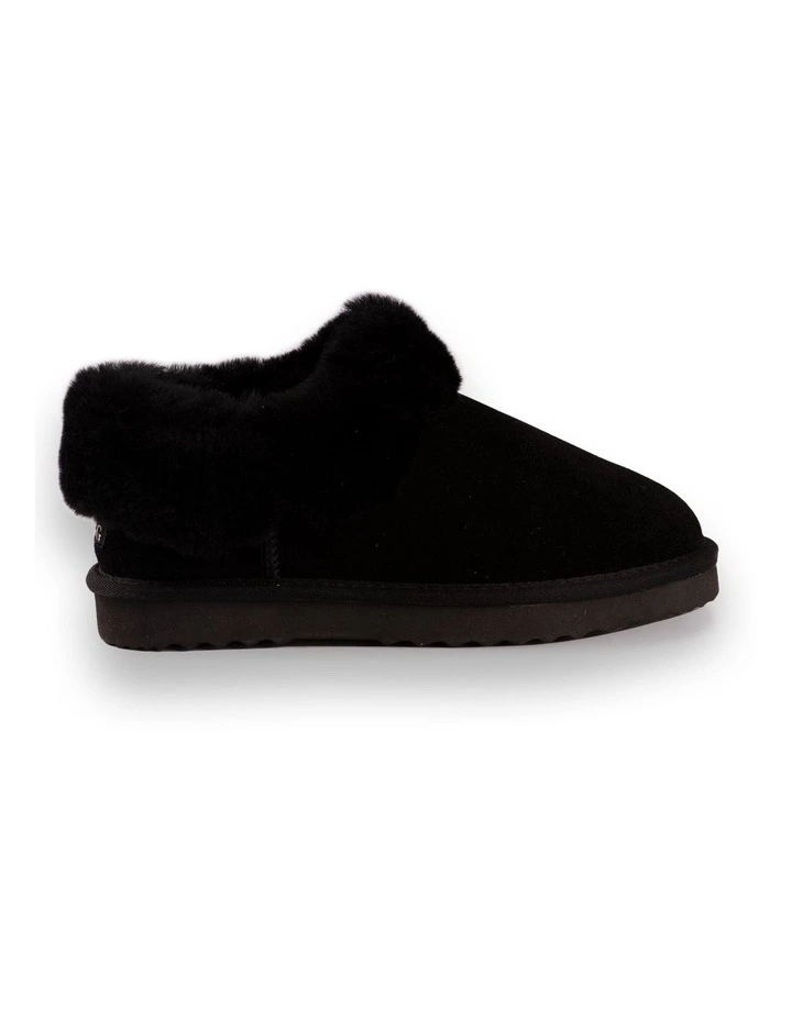 AUS WOOLI UGG UNISEX SHEEPSKIN WOOL TRADITIONAL ANKLE SLIPPERS Black 2 AUS WOOLI UGG UNISEX SHEEPSKIN WOOL TRADITIONAL ANKLE SLIPPERS Black - Image 2