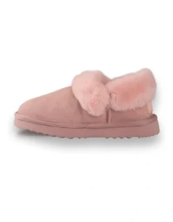 AUS WOOLI UGG UNISEX SHEEPSKIN WOOL TRADITIONAL ANKLE SLIPPERS Pale Pink -Myer Clothing Shop 851402440 4 720x928