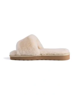 AUS WOOLI UGG WOMEN SHEEPSKIN FLUFF SLIDE Chestnut/Tan -Myer Clothing Shop 851402800 4 720x928