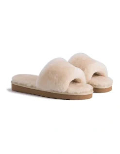 AUS WOOLI UGG WOMEN SHEEPSKIN FLUFF SLIDE Chestnut/Tan -Myer Clothing Shop 851402800 6 720x928