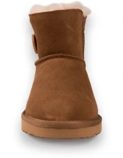 AUS WOOLI UGG SHORT SHEEPSKIN BUTTON BOOT Chestnut/Tan -Myer Clothing Shop 851403250 5 720x928