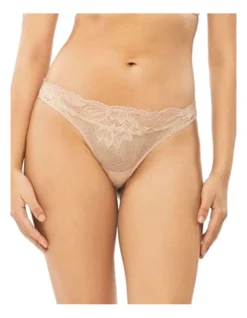 Calvin Klein Seductive Comfort Lotus Floral Thong In Beige -Myer Clothing Shop 851671810 991921780 4 720x928