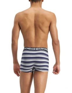 Bonds Everyday Stripe Trunks 3 Pack In Black And Blue -Myer Clothing Shop 851862430 5 720x928