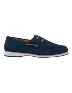 Hush Puppies Lake Navy Nubuck Leather Boat Shoe