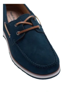 Hush Puppies Lake Navy Nubuck Leather Boat Shoe -Myer Clothing Shop 852152500 4 720x928