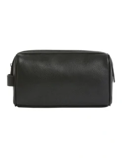 French Connection Leather Look Wash Bag In Black