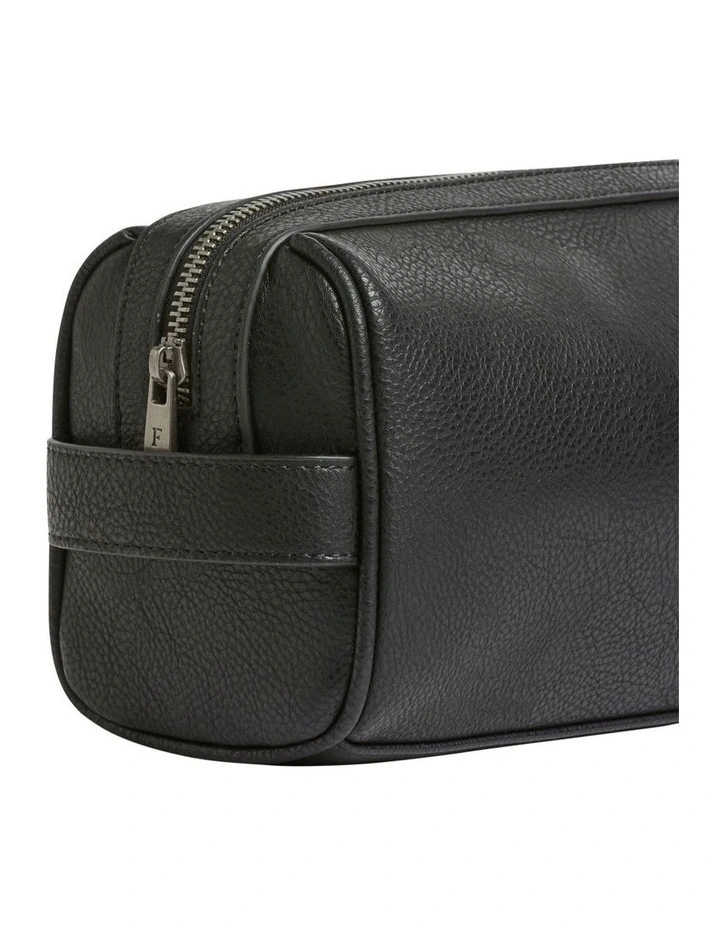 French Connection Leather Look Wash Bag In Black 3 French Connection Leather Look Wash Bag In Black - Image 3