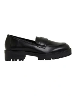 System Black Smooth Flat Shoes