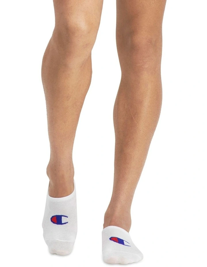 Champion C Logo Sneaker Socks 3 Pack In White 1 Champion C Logo Sneaker Socks 3 Pack In White
