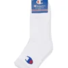 Champion C-Logo Quarter Crew Sport Socks White 3 Pack