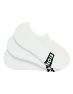 Bonds Logo 3D Sneaker Socks 3 Pack In White