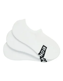 Bonds Logo 3D Light Sneaker Socks 4 Pack In White