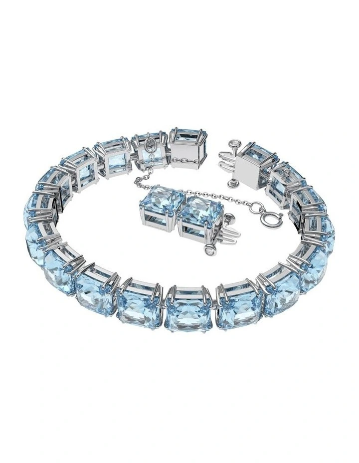 Swarovski Millenia Bracelet Square Cut Medium Rhodium Plated In Blue 2 Swarovski Millenia Bracelet Square Cut Medium Rhodium Plated In Blue - Image 2