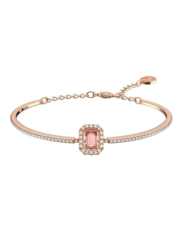 Swarovski Millenia Bangle Octagon Cut Pave Rose Gold-Tone Plated In Pink 1 Swarovski Millenia Bangle Octagon Cut Pave Rose Gold-Tone Plated In Pink