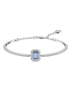 Swarovski Millenia Bangle Octagon Cut Pave Rhodium Plated In Blue