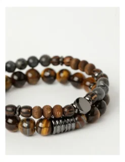 Semi Precious Brown Bracelets 2 Pack -Myer Clothing Shop 859195270 3 720x928