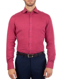 Tailored Fit Giorgio Pink Linen Shirt