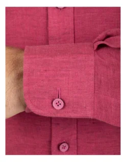 Tailored Fit Giorgio Pink Linen Shirt -Myer Clothing Shop 859454830 859443850 4 720x928