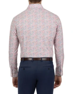Tailored Fit Pink Giorgio Floral Print Shirt FDM461 -Myer Clothing Shop 859455460 3 720x928