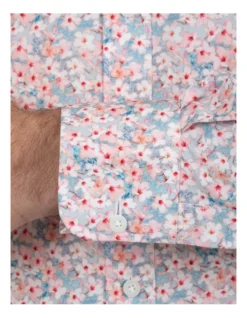 Tailored Fit Pink Giorgio Floral Print Shirt FDM461 -Myer Clothing Shop 859455460 4 720x928
