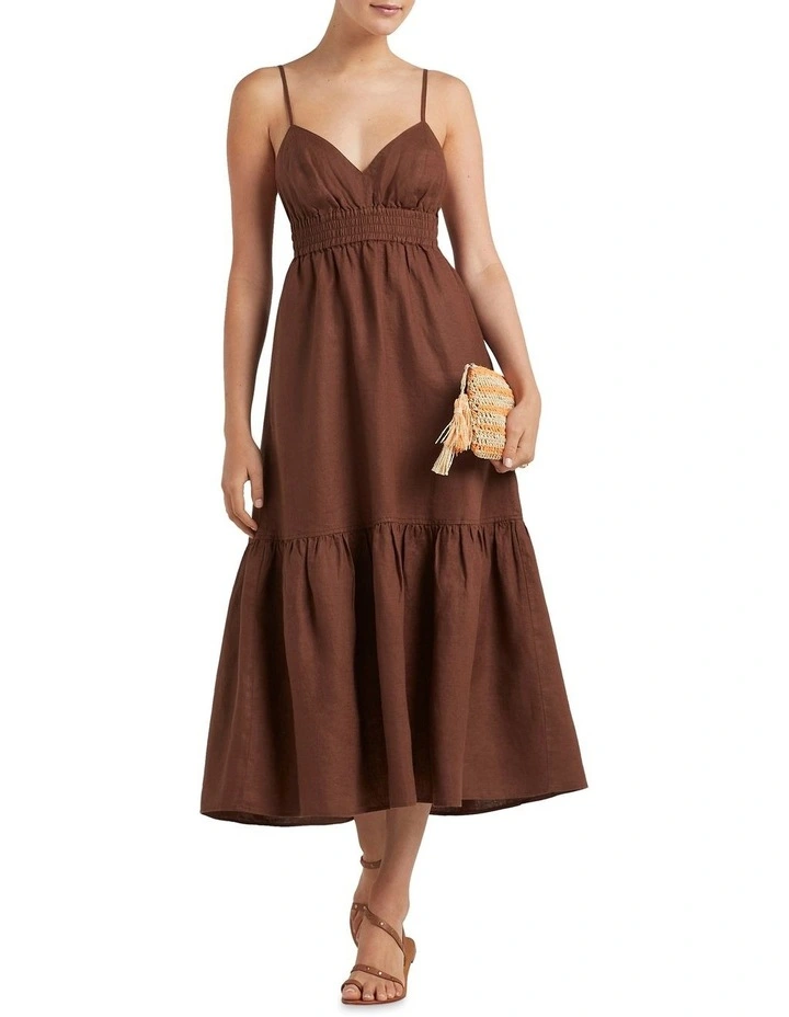 French Connection Linen Shirred Cut Out Dress 2 French Connection Linen Shirred Cut Out Dress - Image 2