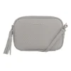Chevron Box Leather Crossbody In Grey