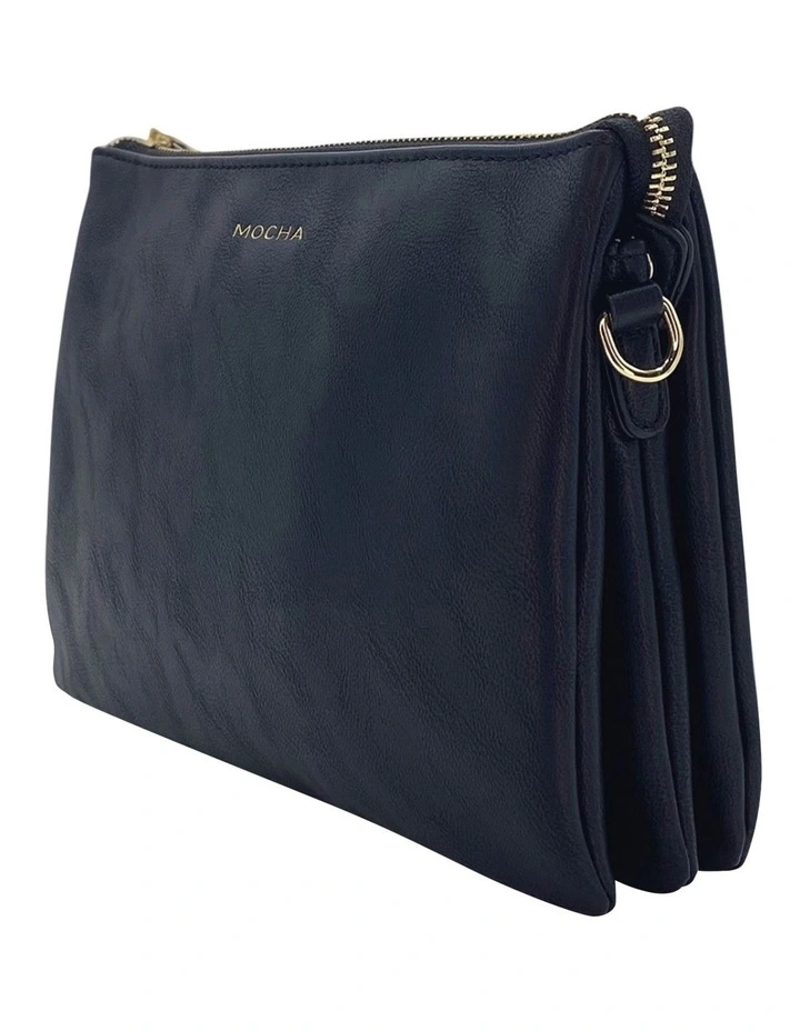 Mocha Triple Jessie Crossbody Bag Black/Light Gold 2 Mocha Triple Jessie Crossbody Bag Black/Light Gold - Image 2