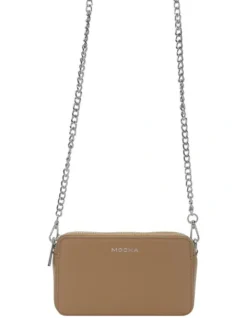 Mocha Mini Leather Chain Crossbody Bag Tan -Myer Clothing Shop 860771170 4 720x928