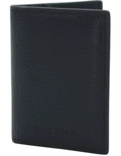 Mocha Bi-Fold Leather Card Holder Black