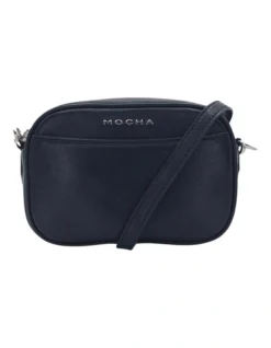 Mocha Petite Leather Crossbody Bag Black
