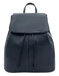 Mocha Audrey Leather Backpack Black