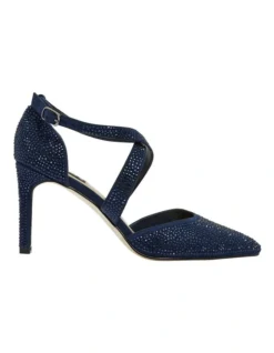 Madison Fabric Heeled Shoes In Navy