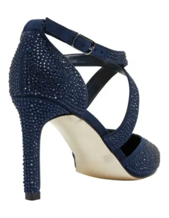 Madison Fabric Heeled Shoes In Navy -Myer Clothing Shop 861441040 4 1 720x928