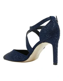 Madison Fabric Heeled Shoes In Navy -Myer Clothing Shop 861441040 6 1 720x928