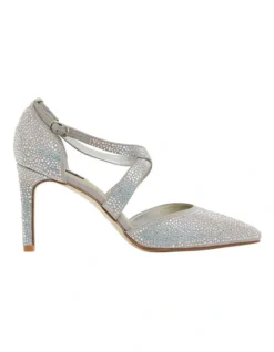 Madison Silver Fabric Heeled Shoes